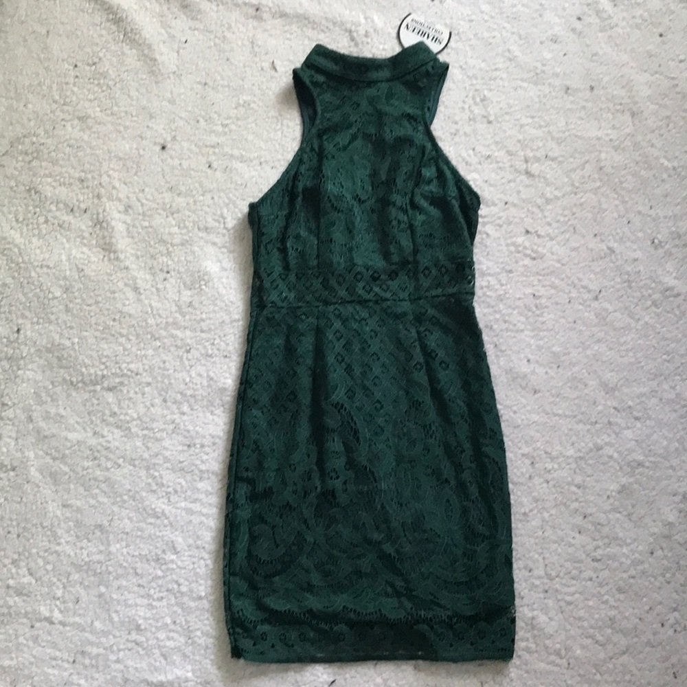 Sexy Green Lace Dress with Cutouts